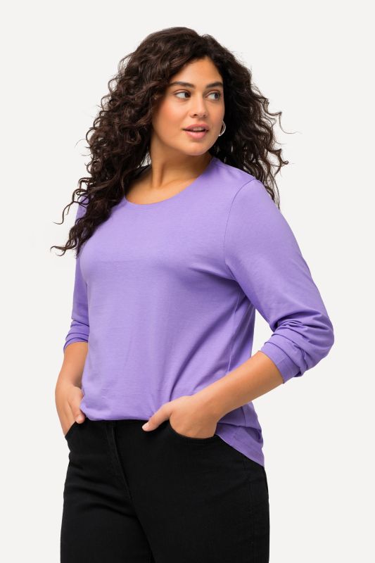 T-shirt à manches longues et col rond, coupe Slim Fit