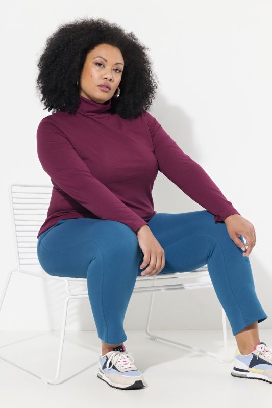 T-shirt col roulé et manches longues, coupe Slim Fit