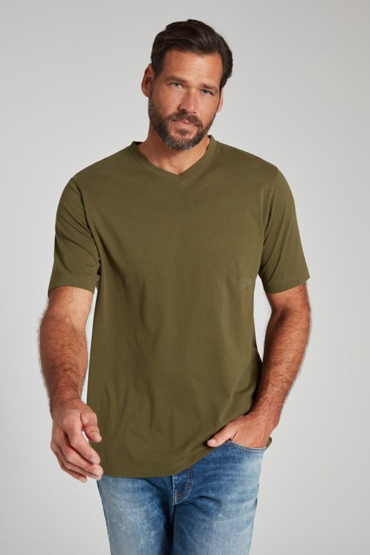 T-shirt JP 1880 Basic, col en V - jusqu'au 8 XL