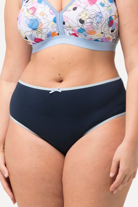 Culottes midi, liseré de couleur - lot de 5