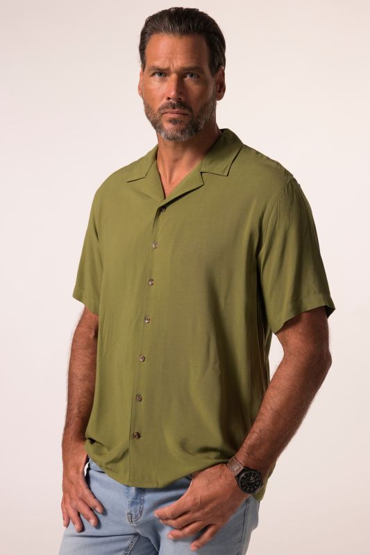 Chemise JP 1880, coupe Cuba-Fit, manches courtes et col cubain - jusqu'au 8 XL