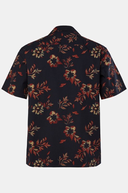 Chemise JP 1880 en seersucker, coupe Cuba-Fit, manches courtes et col cubain - jusqu'au 8 XL