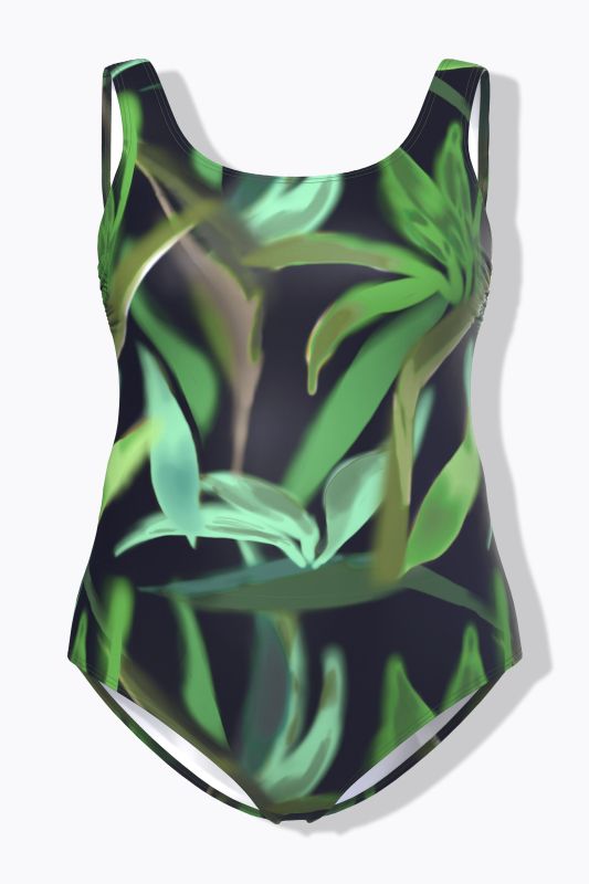 Maillot de bain, sans bonnets souples, col rond