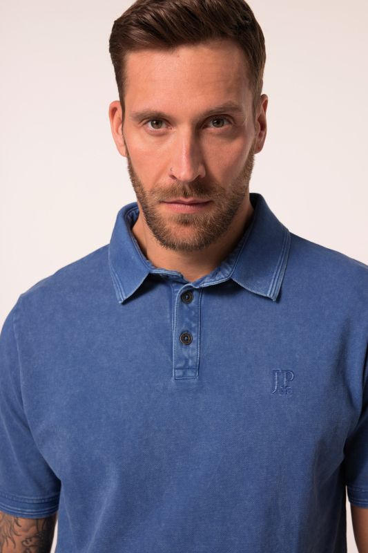 Polo JP 1880 à manches courtes, tissu piqué, imprimé dans le dos au niveau du col - jusqu'au 8 XL
