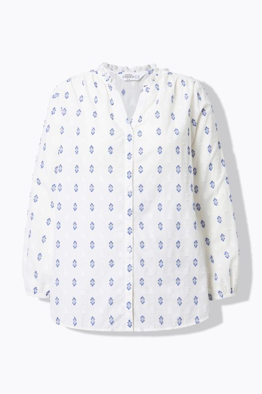 Blouse coupe Loose Shape, motif tissé et manches longues ballon