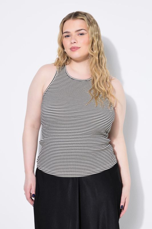 Débardeur à rayures, en jersey texturé, coupe Slim Shape