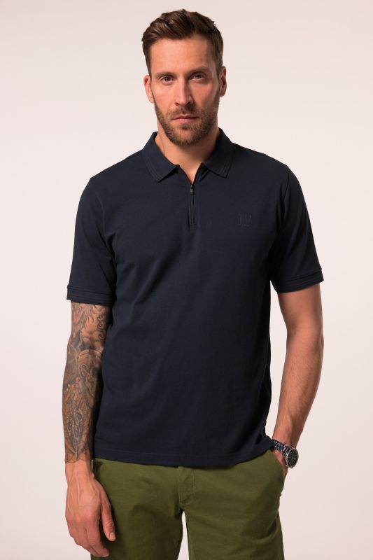 Polo JP 1880 FLEXNAMIC®, manches courtes et fermeture zippée
