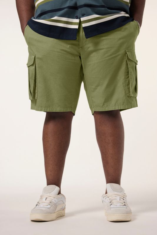 Bermuda cargo STHUGE en Ripstop, taille élastique, coupe Loose Fit - jusqu'à la taille 74
