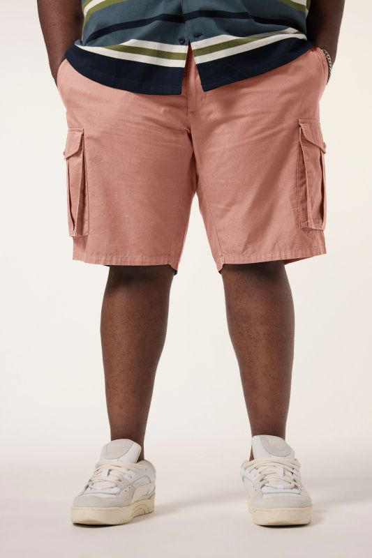 Bermuda cargo STHUGE en Ripstop, taille élastique, coupe Loose Fit - jusqu'à la taille 74