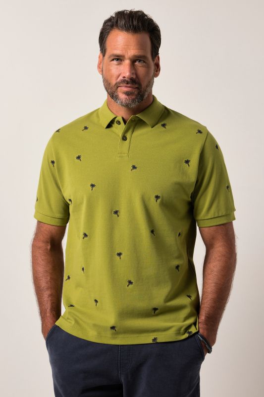 Polo JP 1880 à manches courtes, tissu piqué, motif brodé - jusqu'au 8 XL