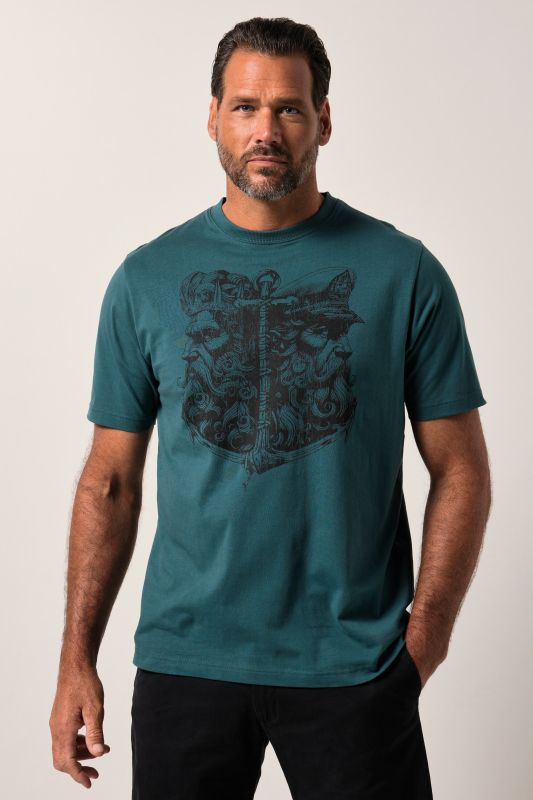 T-shirt JP 1880 à manches courtes, col rond et imprimé - jusqu'au 8 XL