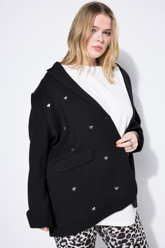 Blazer oversize, rivets en forme de cœur