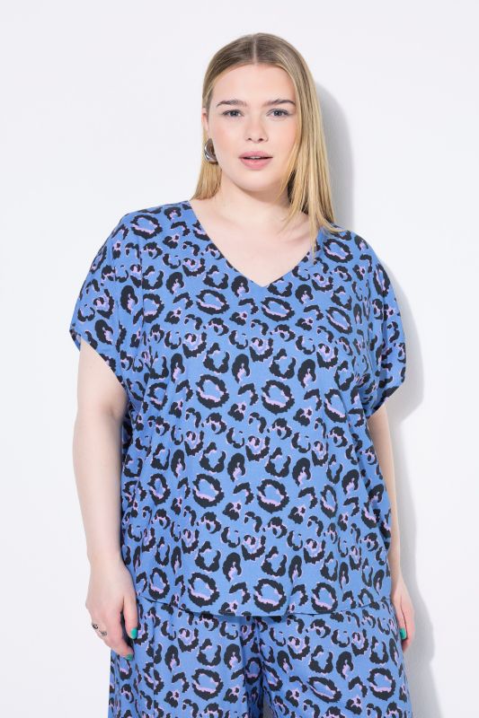 Blouse oversize, imprimé léopard