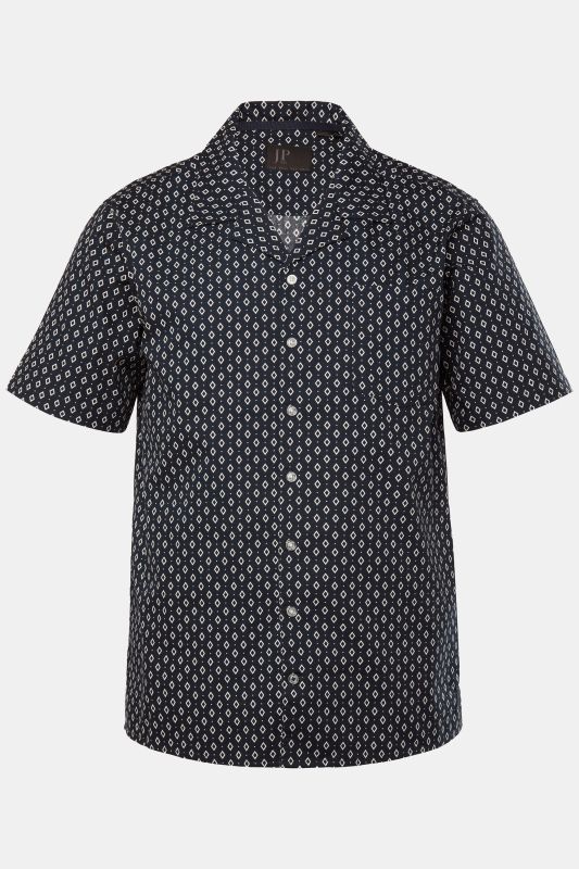 Chemise JP 1880 dans un imprimé all-over, manches courtes et col cubain - jusqu'au 8 XL