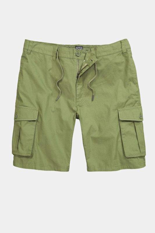 Bermuda cargo STHUGE en Ripstop, taille élastique, coupe Loose Fit - jusqu'à la taille 74