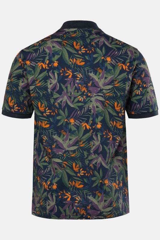 Polo JP 1880 à manches courtes en maille piquée, imprimé floral - jusqu'au 8 XL