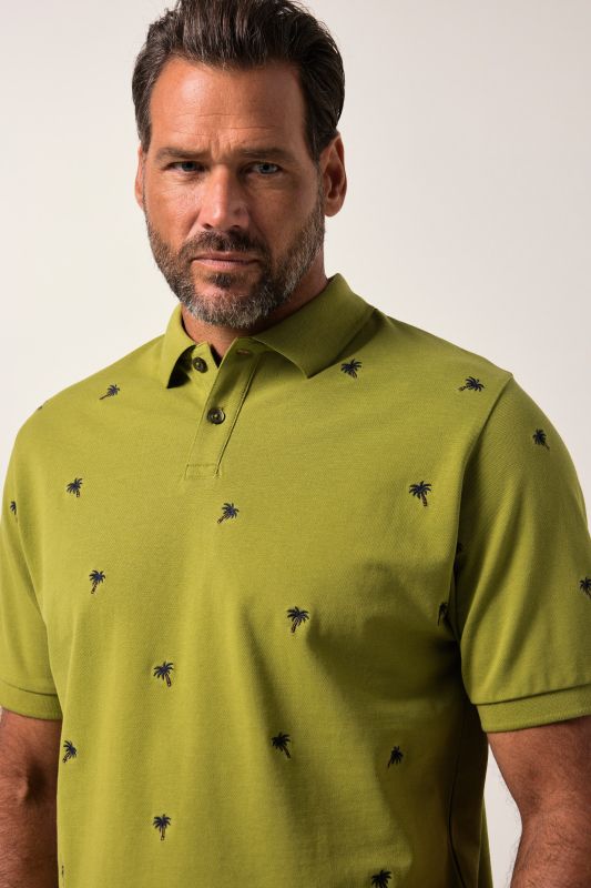 Polo JP 1880 à manches courtes, tissu piqué, motif brodé - jusqu'au 8 XL