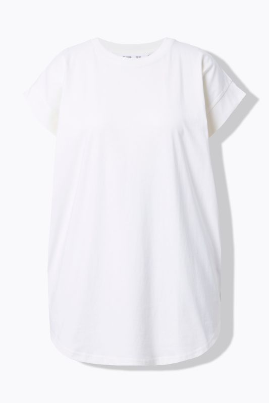 T-shirt oversize, base arrondie