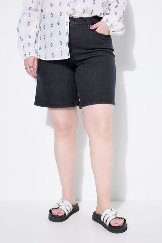 Bermuda en jean 5 poches, coupe Wide Legs