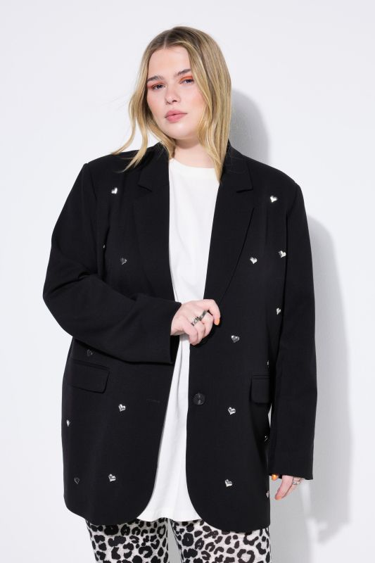 Blazer oversize, rivets en forme de cœur