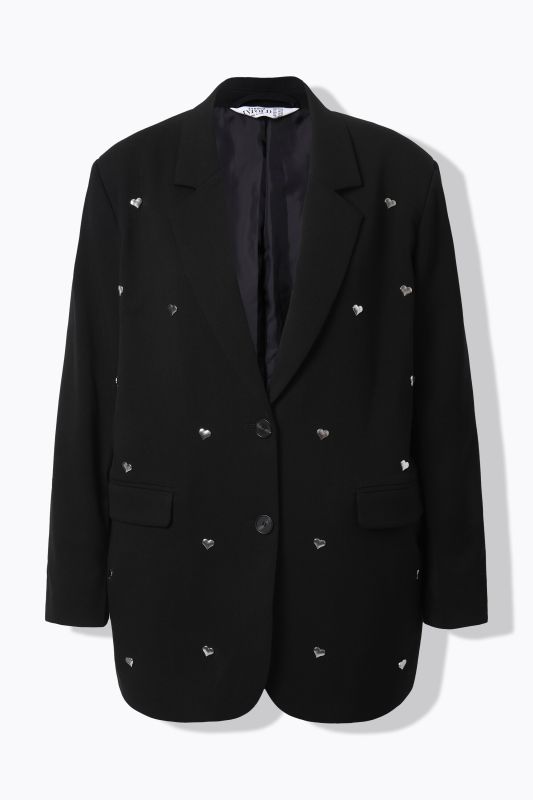 Blazer oversize, rivets en forme de cœur