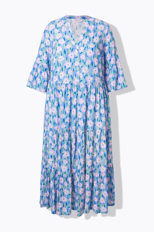 Robe maxi à volants, imprimé à fleurs