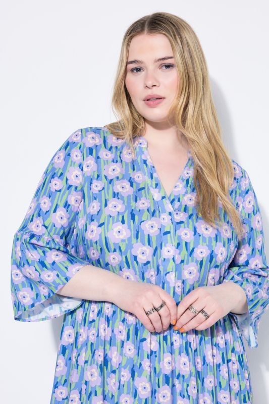Robe maxi à volants, imprimé à fleurs