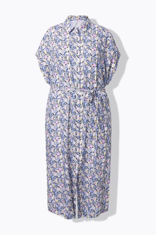 Robe chemisier, longueur maxi, imprimé à fleurs