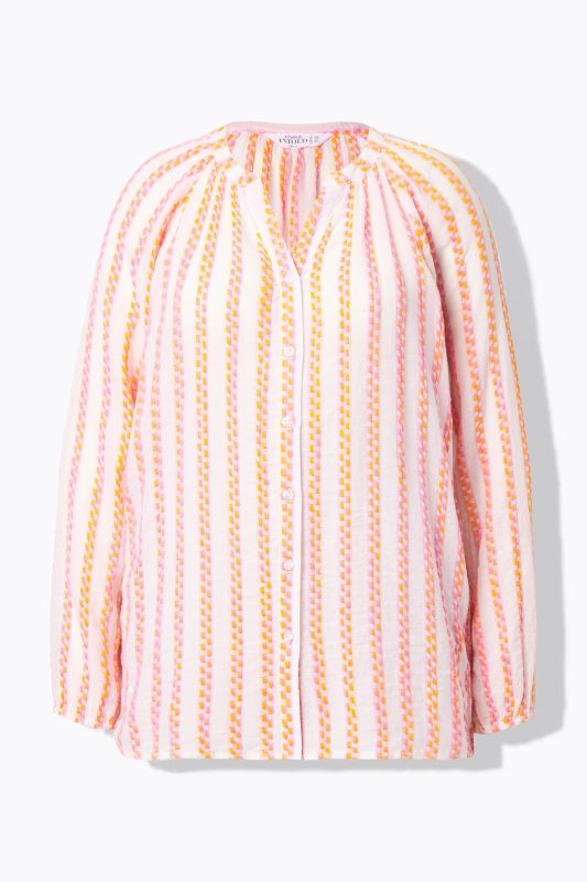 Tunique oversize, tissu texturé à rayures
