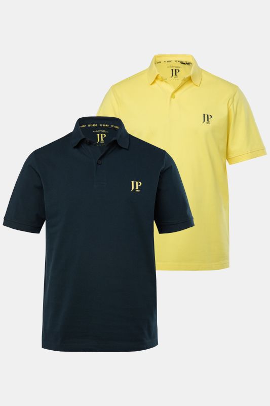 Lot de 2 polos collection Basic - maille piquée et coton peigné
