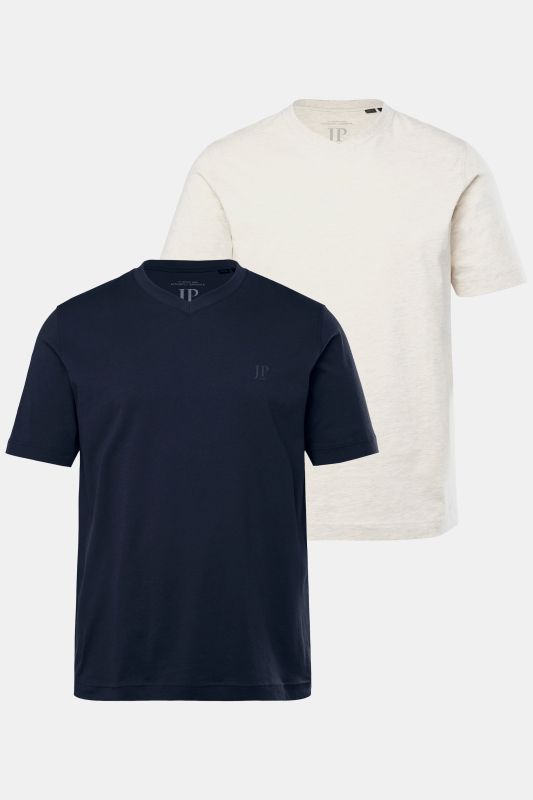 T-shirts, collection Basic, lot de 2. Col en V et manches courtes - jusqu'au 8XL