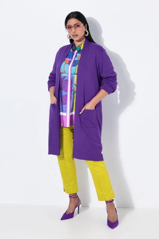Cardigan coupe ouverte et longue, en maille fine et douce