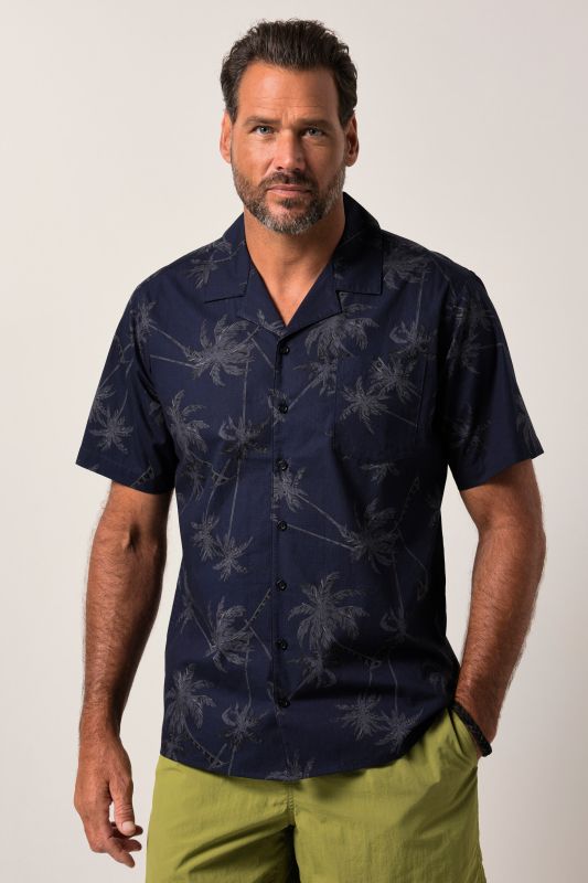 Chemise JP 1880 à manches courtes, col cubain et imprimé all-over, coupe Cuba-Fit - jusqu'au 8 XL
