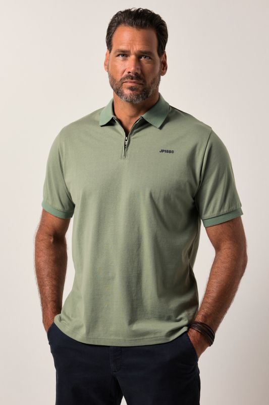 Polo JP 1880 à manches courtes, fermeture zippée - jusqu'au 8 XL