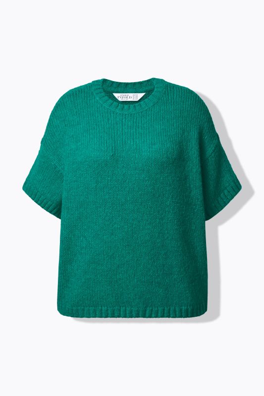 Pull oversize, manches courtes, maille fantaisie