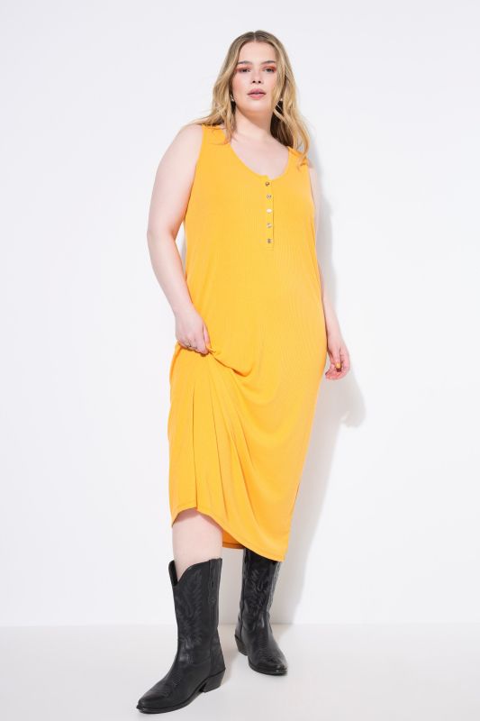 Robe midi sans manches, tissu jersey, coupe Straight Shape