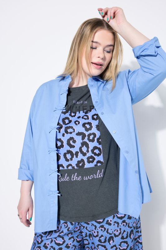 Chemisier coupe Boxy Shape, manches longues et nœuds