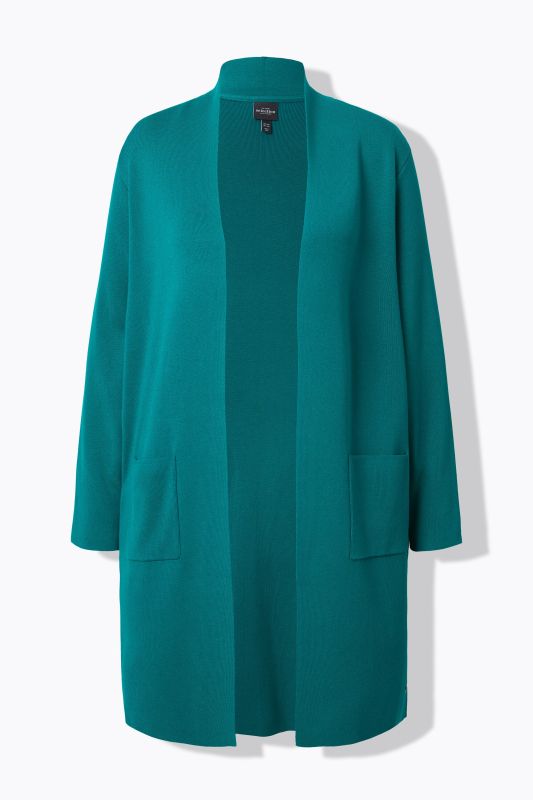 Cardigan coupe ouverte et longue, en maille fine et douce