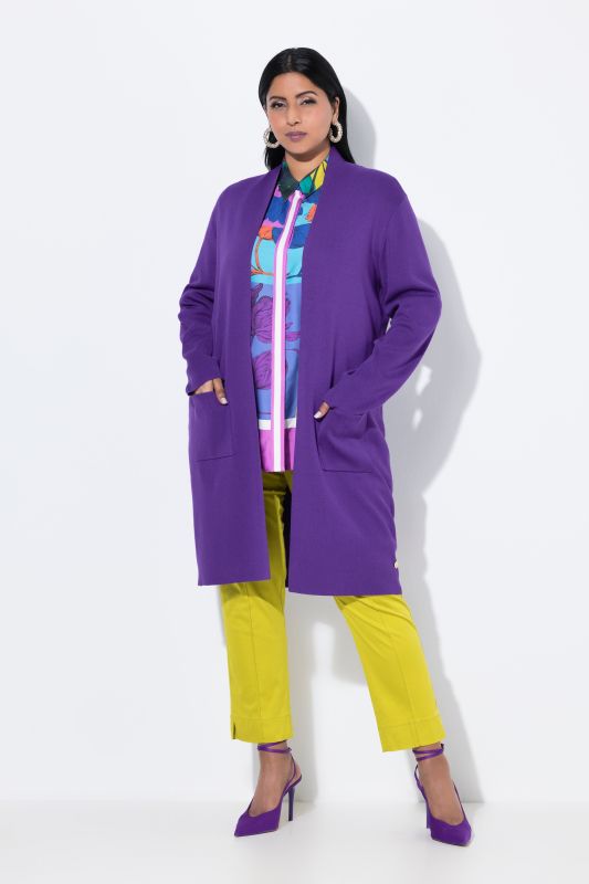 Cardigan coupe ouverte et longue, en maille fine et douce