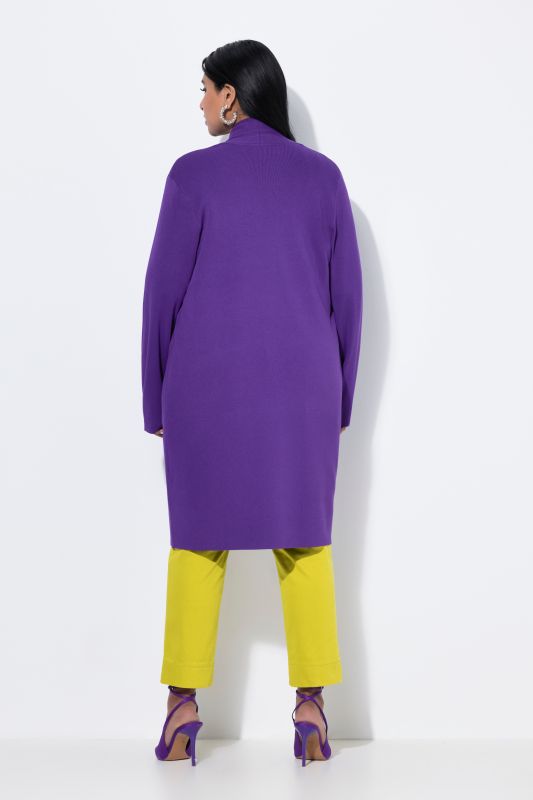 Cardigan coupe ouverte et longue, en maille fine et douce