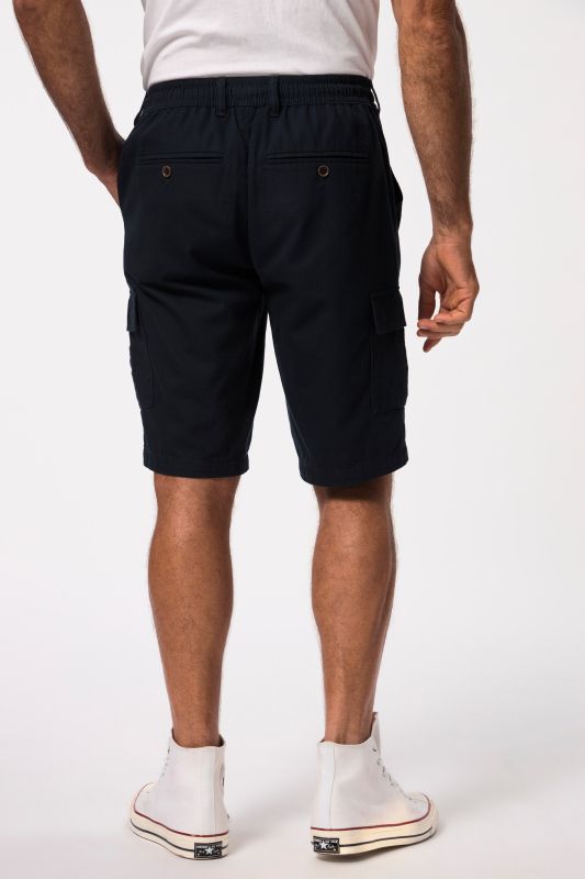 Bermuda aspect lin. Poches cargo et taille élastique - jusqu'au 8XL