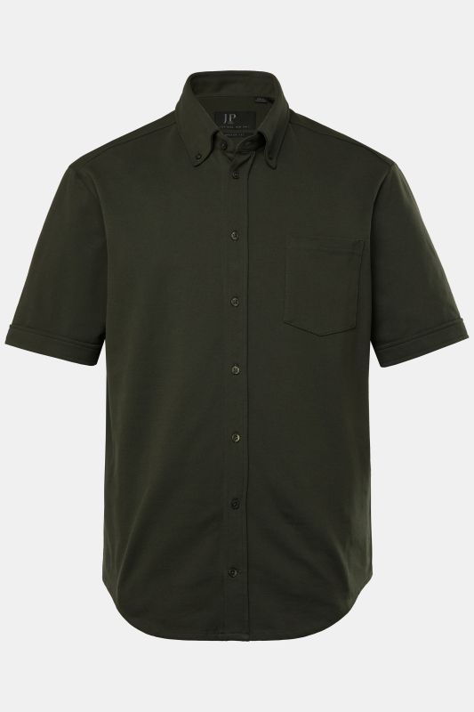 Chemise en maille piquée coupe Modern, avec technologie FLEXNAMIC®, manches courtes et col à pointes boutonnées