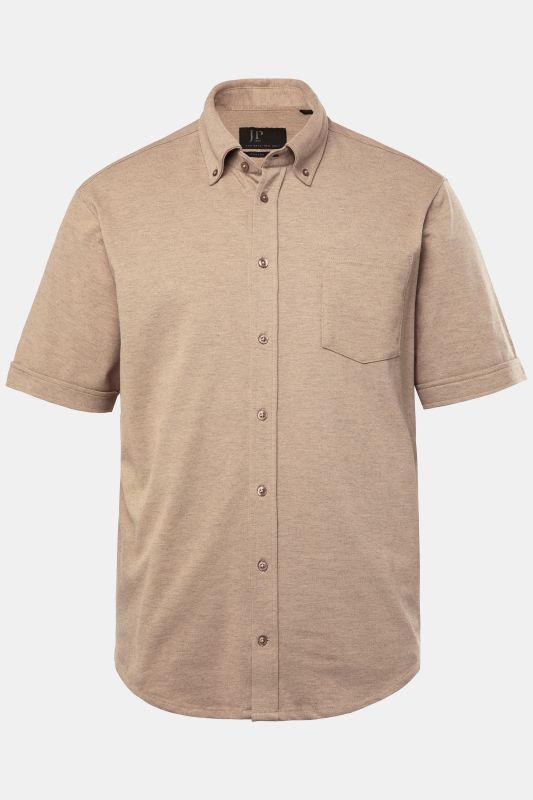 Chemise en maille piquée coupe Modern, avec technologie FLEXNAMIC®, manches courtes et col à pointes boutonnées