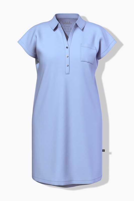 Chemise de nuit oversize, décolleté en V, manches courtes et col de chemise