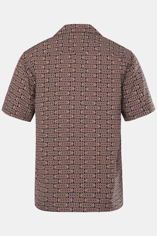 Chemise JP 1880 en viscose, manches courtes, col cubain et imprimé all-over, coupe Cuba-Fit - jusqu'au 8 XL