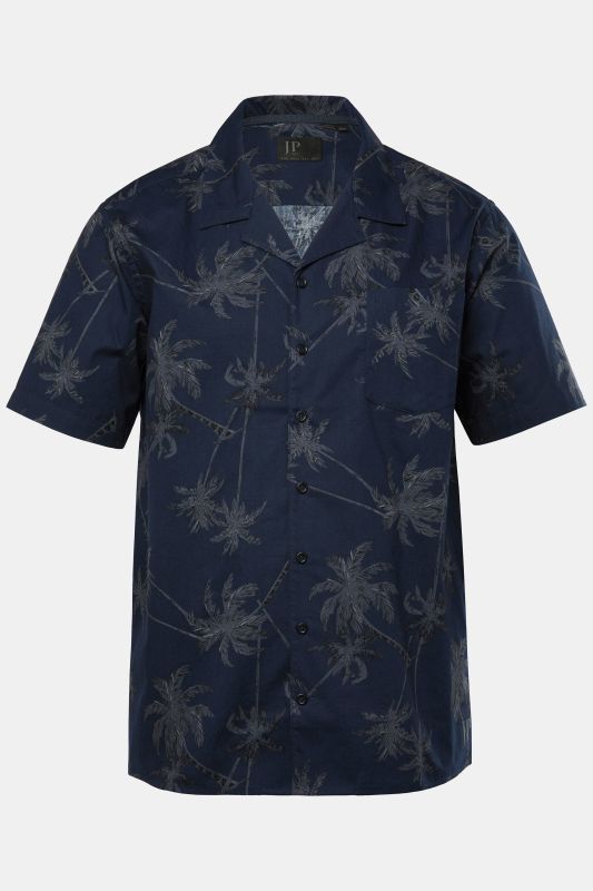 Chemise JP 1880 à manches courtes, col cubain et imprimé all-over, coupe Cuba-Fit - jusqu'au 8 XL
