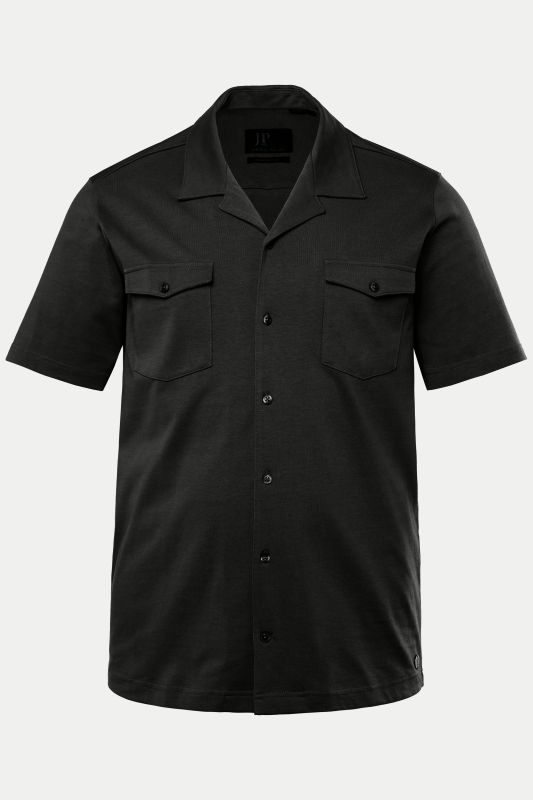 Chemise JP 1880 en jersey, manches courtes et col cubain, coupe Cuba-Fit - jusqu'au 8 XL