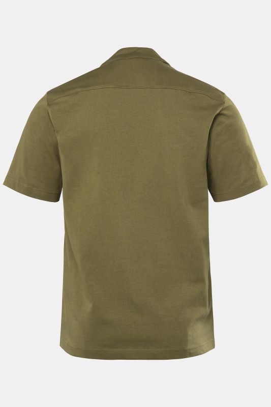 Chemise JP 1880 en jersey, manches courtes et col cubain, coupe Cuba-Fit - jusqu'au 8 XL