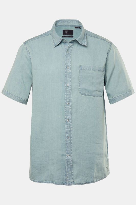 Chemise en Lyocell JP 1880, manches courtes et col Kent, coupe Boxy Fit - jusqu'au 8 XL