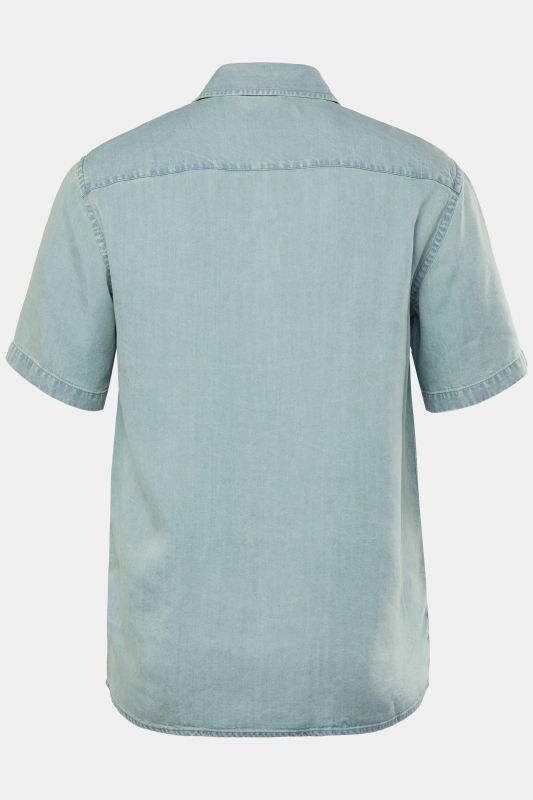 Chemise en Lyocell JP 1880, manches courtes et col Kent, coupe Boxy Fit - jusqu'au 8 XL